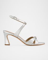 Neera Knotted Metallic Leather Sandals