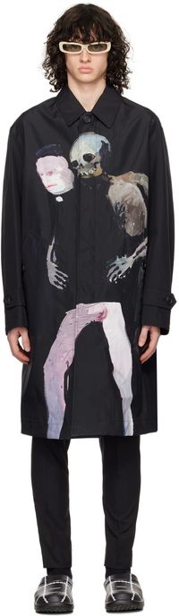 UNDERCOVER Black Print Coat