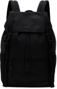 Hugo Sac à dos noir à logo contrecollé