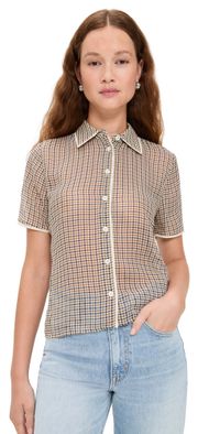 FRAME The Houndstooth Top Houndstooth Multi S