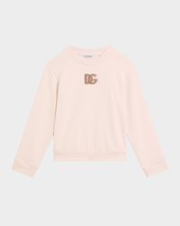 Girl's Logo Sequined Felpa Patch Sweatshirt, Size 4-6