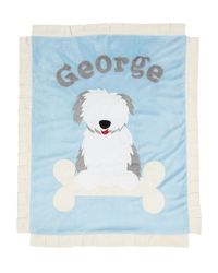 Personalized Puppy Love Plush Blanket, Blue
