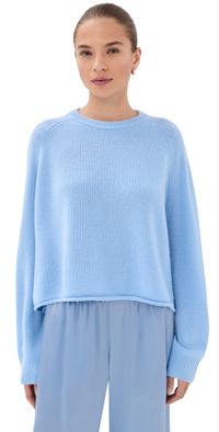 Sablyn Riya Saddle Raglan Crew Neck Pullover Azureous S