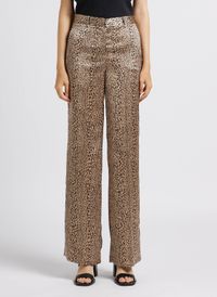 Twinset - Pantalon à pince imprimé léopard - Taille 46 - Marron