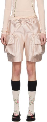 Simone Rocha Short cargo rose à poches à rabat