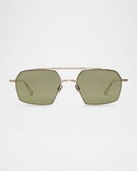 Haussman Rectangle Metal & Nylon Sunglasses