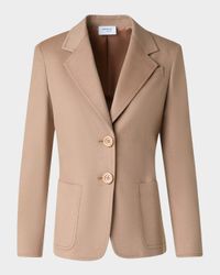 Cashmere-Wool Single-Breasted Blazer Jacket