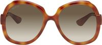 Gucci Brown Saint Tropez Tortoiseshell Oversized Sunglasses