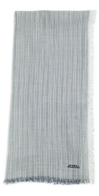 Isabel Marant Zenila Scarf Ecru/Blue One Size