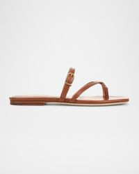 Marthe Crisscross Buckle Flat Slide Sandals