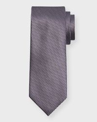 Men's Micro-Print Mulberry Silk Tie