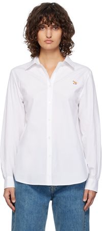Maison Kitsuné Chemise blanche à logo de renard