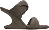 Rick Owens Gray Porterville Cantilever 8 Twisted Heeled Sandals