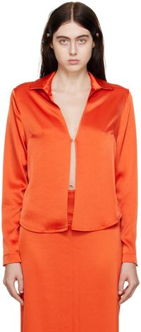Paris Georgia SSENSE Exclusive Orange Hook-Eye Shirt