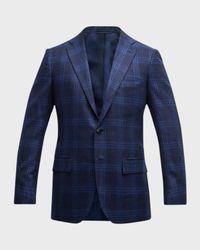 Men's Plaid Silk-Blend Sport Coat