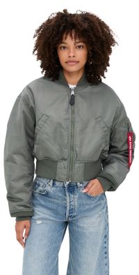Alpha Industries MA-1 Cropped Flight Jacket FIELD GRAY S