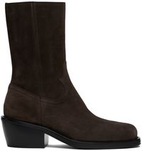 Dries Van Noten Brown Suede Boots