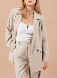 Grace Et Mila - Blazer col tailleur - Taille L - Beige