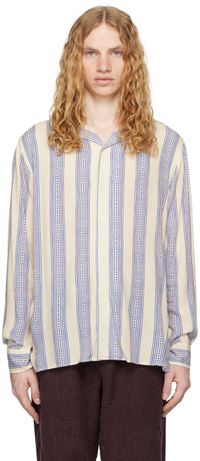 OAS Chemise blanc cassé et bleu en viscose