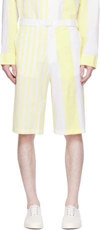Maison Kitsuné White & Yellow Hotel Olympia Edition Poolside Shorts