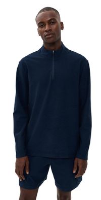 Beyond Yoga Spacedye Terrain Mens Quarter Zip Pullover Nocturnal Navy M
