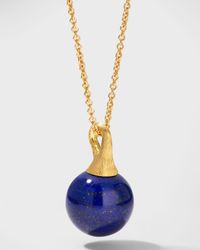 18K Africa Lapis Pendant Necklace