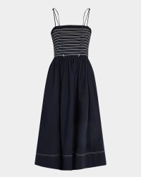 Kaela Smocked A-Line Midi Dress