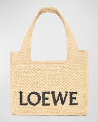 x Paula's Ibiza Font Logo Mini Tote Bag in Raffia
