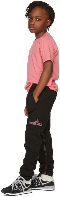 Stone Island Junior Kids Black Contrast Stitch Lounge Pants