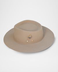 Georgina Embellished Wool Felt Fedora Hat
