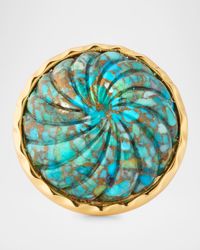 Carved Turquoise Adjustable Ring