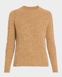 Cable-Knit Cashmere Donegal Sweater