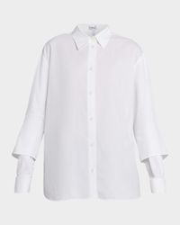 Striped Double-Sleeve Poplin Button-Down Shirt