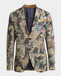 Men's Palms Notch-Lapel Evening Jacket