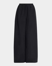 Bellana Silk Wide-Leg Pull-On Pants