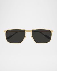 Men's CT0534SM Metal Rectangle Sunglasses