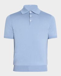 Men's Cotton Short-Sleeve Polo Sweater