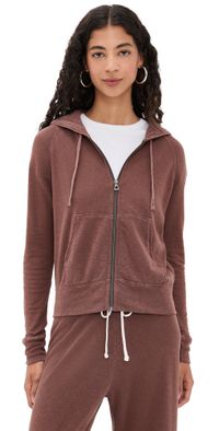 James Perse Vintage French Terry Zip Hoodie Cedar Pigment 3