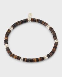 Men's Heishi Beaded Bracelet with Sterling Silver