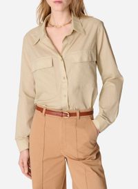 Vanessa Bruno - Chemise droite en coton - Taille XL - Gris