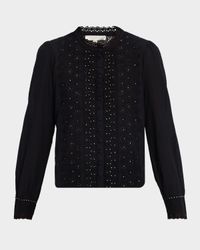 Larine Embellished Cotton Top