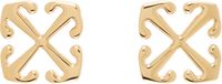 Off-White Mini boucles d'oreilles dorées à quatre flèches