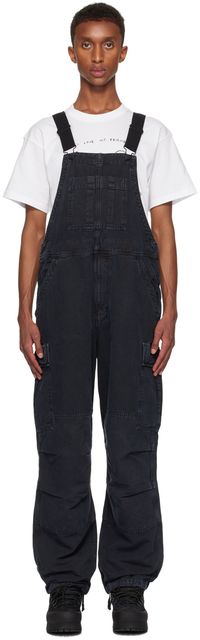 Carhartt Work In Progress Black Cargo Bib Overalls