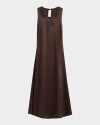 Canossa Sleeveless Lace-Trim Midi Dress