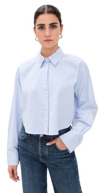 Citizens of Humanity Ana Cropped Shirt Blue S
