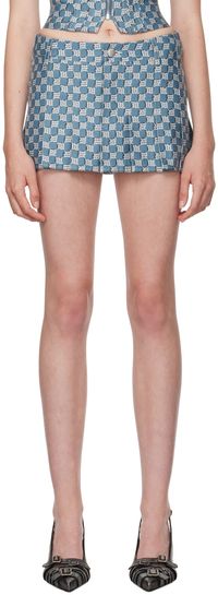 MISBHV Blue Monogram School Miniskirt