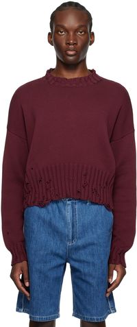 Marni Pull bourgogne à ourlet écourté