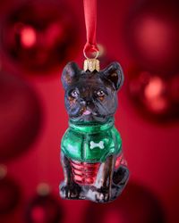 French Bulldog in Puffer Coat Christmas Ornament