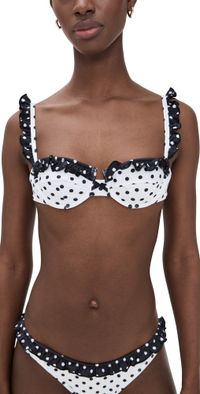 Bananhot Angela Bikini Top White Polka M