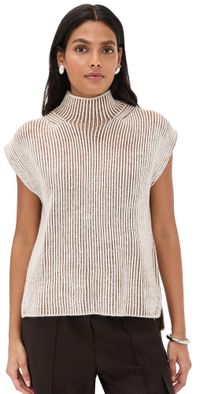 Varley Lauren Plated Knit Tank Cocoa Dust L